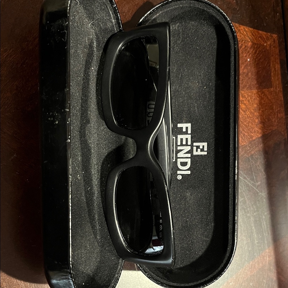 Fendi Glossy Black Sunglasses with Case